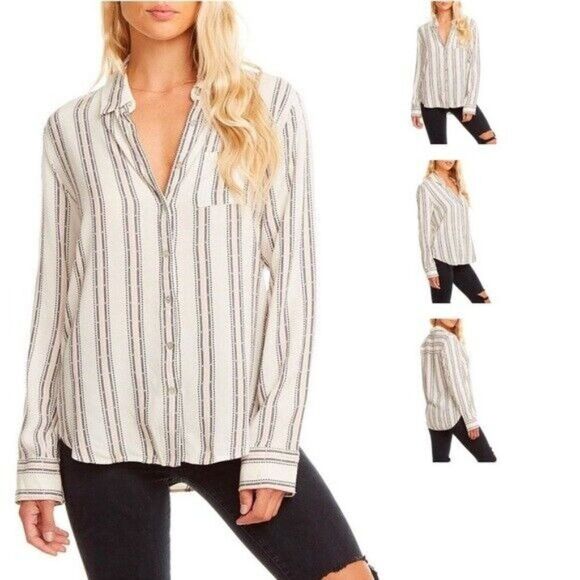 Chaser button down long sleeve white Top Size Medium. - Picture 1 of 5